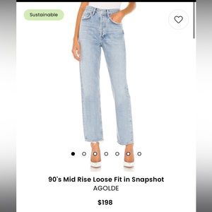 Agolde 90's Mid Rise Loose Fit in Snapshot